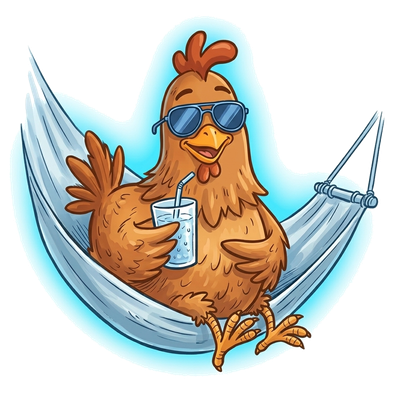 Chill chicken in hammock